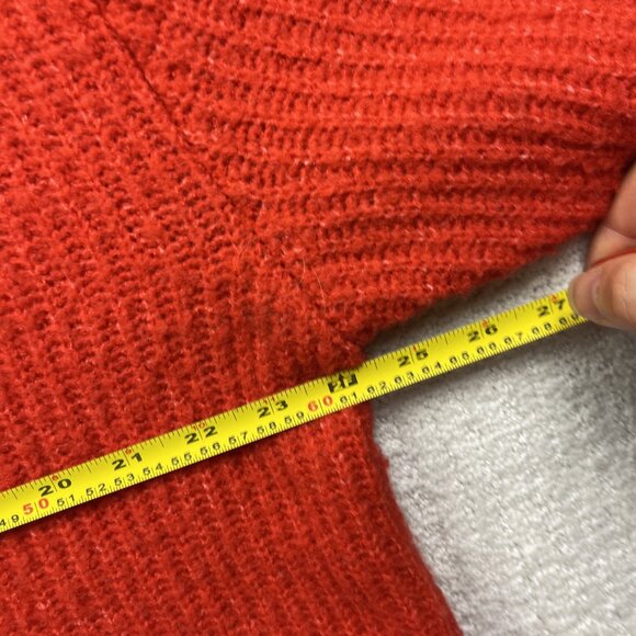 Womance Atelier Quebec Heavy Chunky Oversize Knit Cozy Shawl Neck Red Women Sz S - Picture 12 of 16